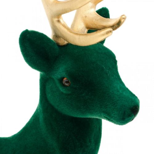 gjenstander Deco hjort stående grønt gull julepynt figur 40cm