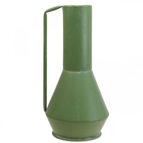 gjenstander Dekorativ vase metall grønt håndtak dekorativ kanne 14cm H28,5cm