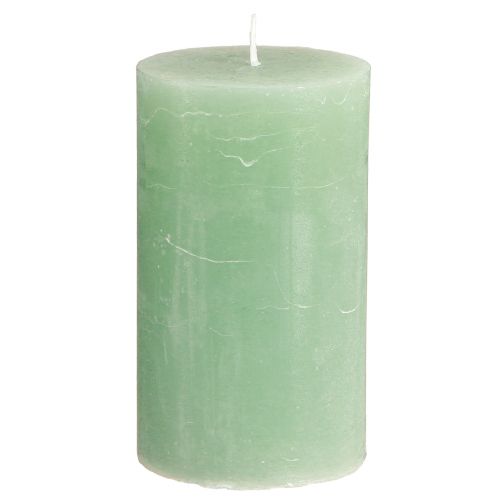 Floristik24 Ensfargede lys grønne jade søylelys 70×120mm 4 stk.