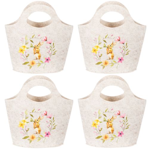 gjenstander Filtpose med søt påskehare, egnet for vår og sommer, 27 cm, 4 stk.