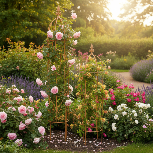 gjenstander Hageespalier, klatrehjelpemiddel for roser og andre klatreplanter, ideelt hagedesign, 108 cm, sett med 2.