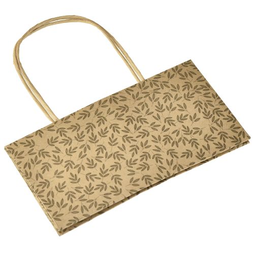 gjenstander Gavepose av papir, naturlige brune blader, 20×10×10 cm, 6 stk.