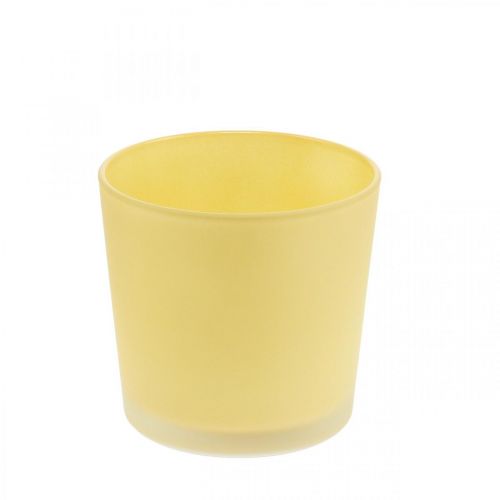 gjenstander Glass blomsterpotte gul dekorativ glassbalje Ø11,5cm H11cm