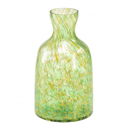 gjenstander Glassvase glass dekorativ blomstervase grønn gul Ø10cm H18cm