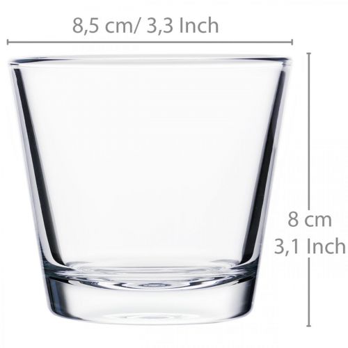 gjenstander Glassvase klar Ø8,5cm H8cm 6stk