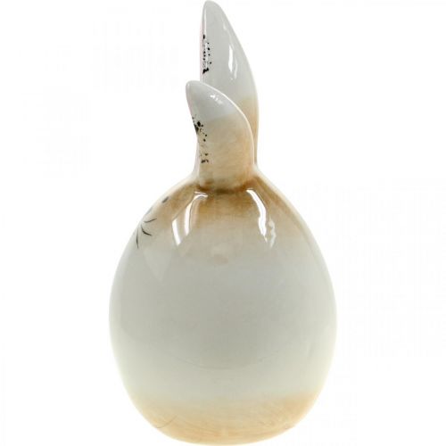 gjenstander Påskehare keramikk hvit egg dekorativ figur kanin Ø6cm H11,5cm