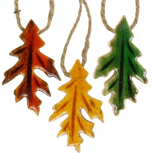 Dekorative blader tre til oppheng av fargerik høstpynt 6,5×4cm 12stk