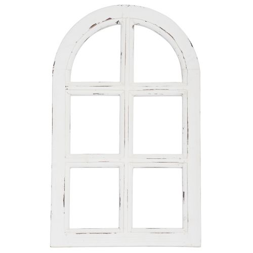 Tredekor shabby chic dekorativ vinduskarm tre hvit 29,5×48cm