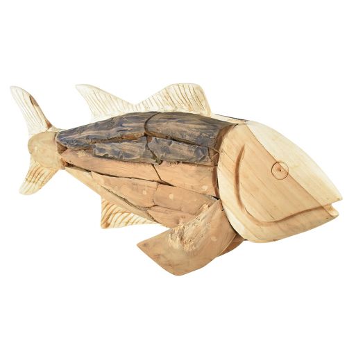 Tre fisk teak tre dekorasjon fiske bord dekorasjon tre 63cm