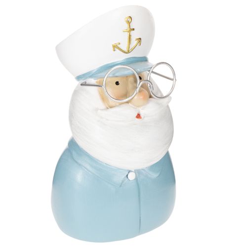 gjenstander Kapteinfigur, maritim dekorasjon med briller og hatt, 16 cm