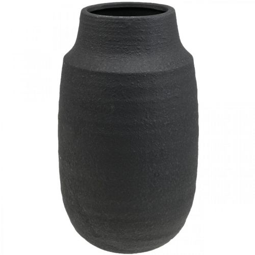 gjenstander Keramikkvase Sort Blomstervase Dekorvaser Ø17cm H34cm