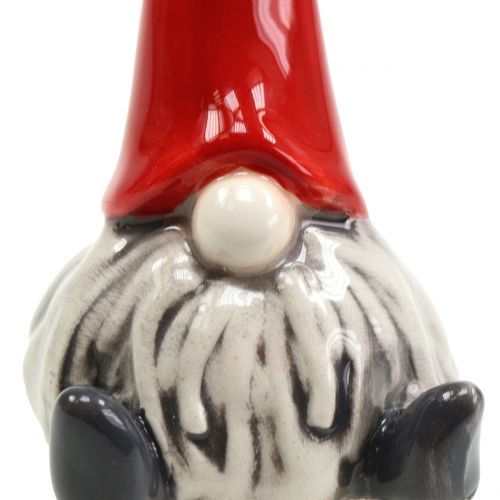 Floristik24 Keramisk figur gnome 8,5 cm rød, hvit 1 stk