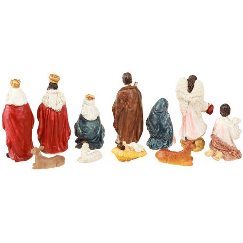 gjenstander Fødselsfigurer sett 11 fargerike figurer håndmalt 3,5-9,5cm