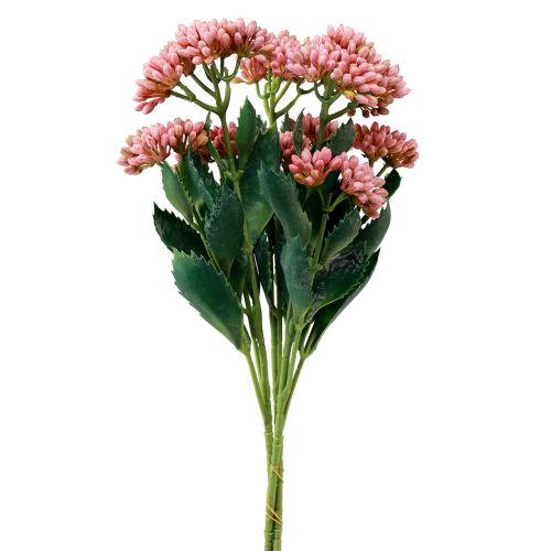 Kunstig Fat Høne Sedum Stonecrop blomstrende rosa 47cm 3stk