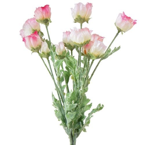 Floristik24 Kunstige valmuer Dekorative Silkeblomster Rosa 42cm 4stk