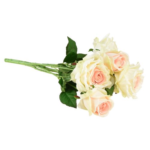 gjenstander Kunstige Roser Kunstig Blomsterbukett Roser Krem Rosa Plukk 54cm