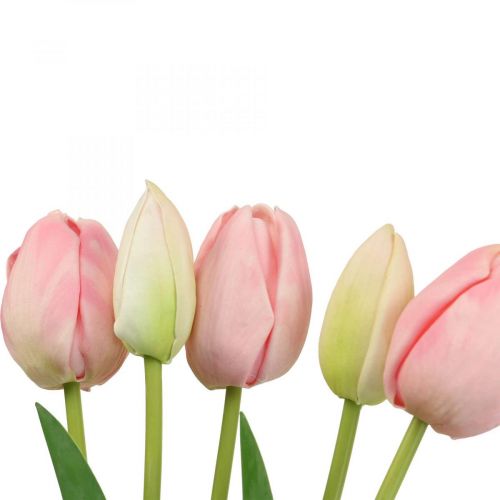 gjenstander Kunstige blomster tulipan rosa, vårblomst 48cm bunt på 5