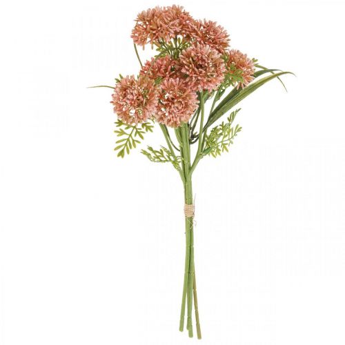 gjenstander Kunstige blomster rosa allium dekorasjon prydløk 34cm 3stk i haug