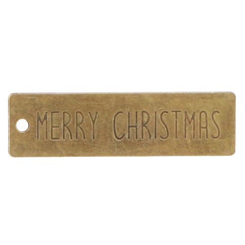 Merry Christmas anheng metall 7x2cm 6 stk