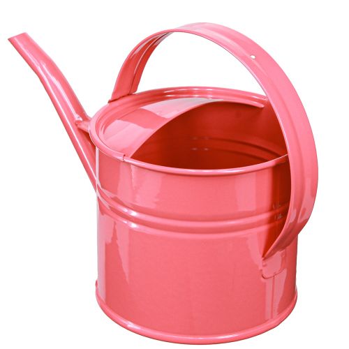 gjenstander Metall vannkanne dekorativ rosa blomsterpotte 28x13x17cm 1,25l