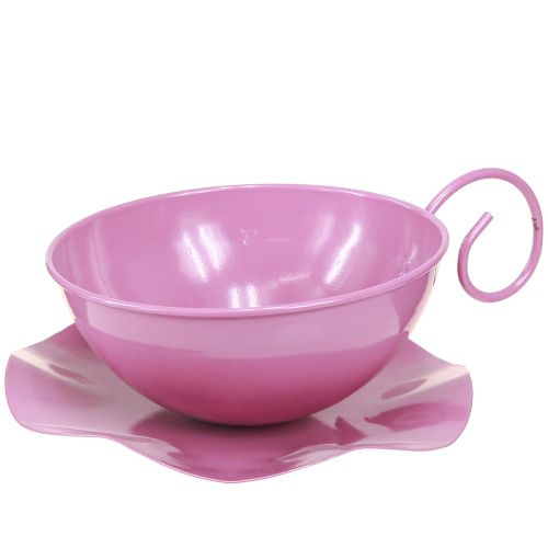 Metallkopp Ø16cm H9cm dekorative kopp med skål rosa 2stk