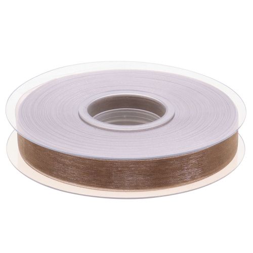 gjenstander Organza bånd gavebånd beige bånd selvkant taupe 15mm 50m