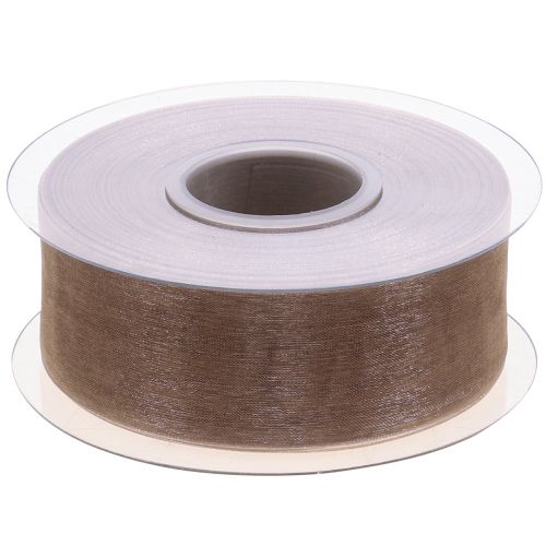 gjenstander Organza bånd gavebånd beige bånd vevd kant taupe 40mm 50m