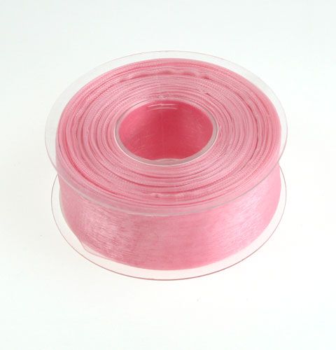 gjenstander Organza bånd gavebånd rosa bånd selvkant 40mm 50m