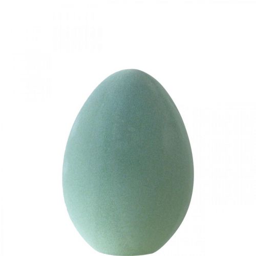 Påskeegg plast grågrønn deco egggrønn flokket 25cm