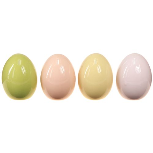 Påskeegg keramikk egg pastell skinnende assortert 6×8cm 4 stk