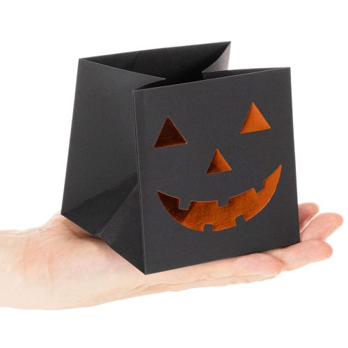 gjenstander Papirpose med gresskaransikt, Halloween-dekorasjon 10 cm, 6 stk.