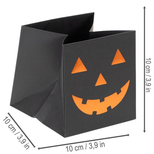 gjenstander Papirpose med gresskaransikt, Halloween-dekorasjon 10 cm, 6 stk.