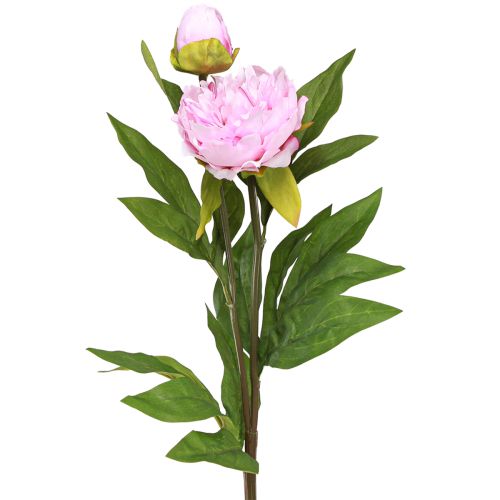 Peon kunstige blomster rosa med lang stilk 70cm 3stk