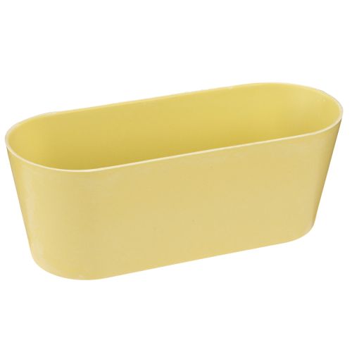 gjenstander Planteskål oval pynteskål plast gul 27×11×10cm 3stk