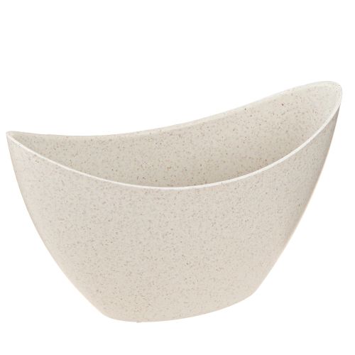 Plantebåt pynteskål plast beige 20×9cm H12cm 3stk