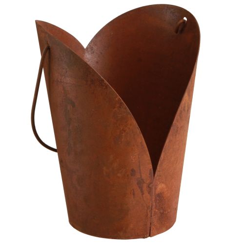 Rust dekorativt hjerte med metallhåndtak for oppheng 12×15,5cm 2stk