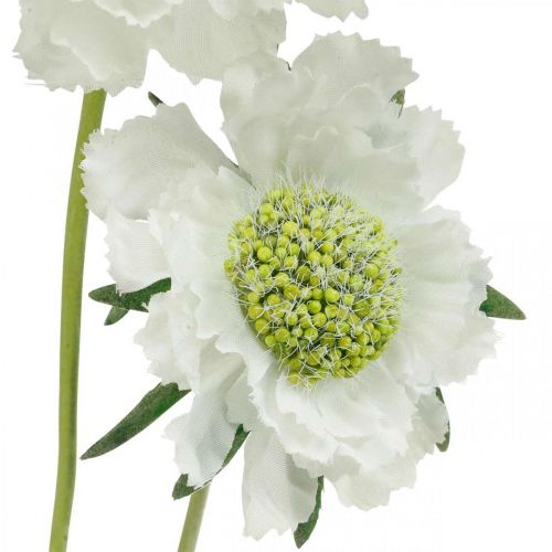gjenstander Scabiose kunstig blomst hvit hageblomst H64cm bunt med 3 stk