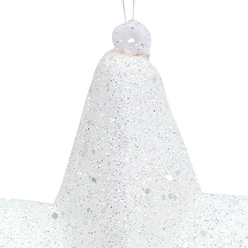 gjenstander Stjernhvit med glitter 11,5 cm