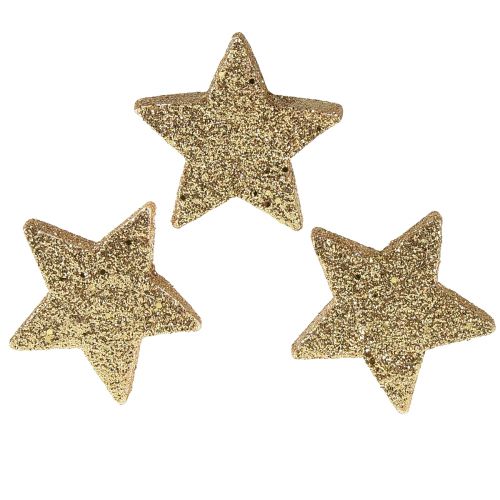 Floristik24 Scatter stars lys gull glimmer 4-5cm 40stk