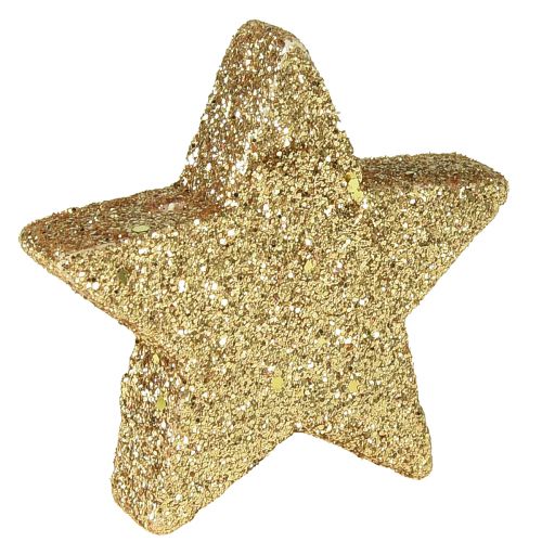 gjenstander Scatter stars lys gull glimmer 4-5cm 40stk