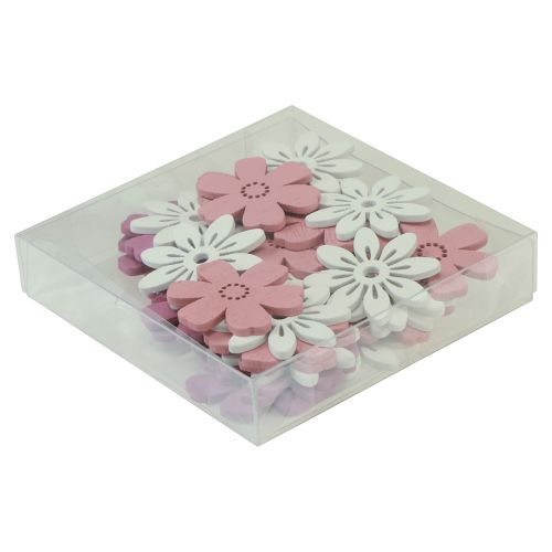 gjenstander Spredde dekorasjon bord blomster tre hvit rosa lilla 3,5cm 36stk