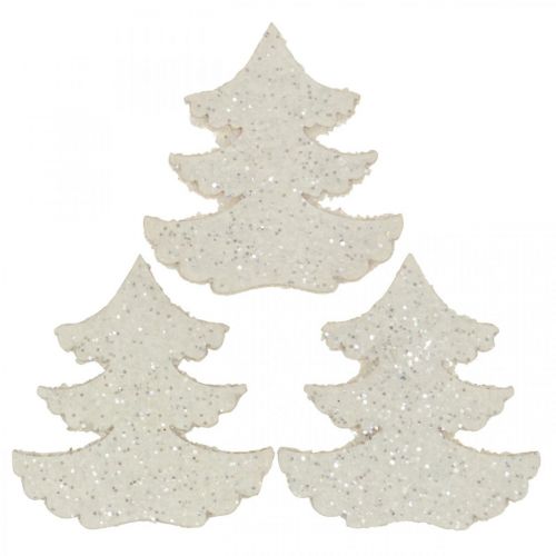 Floristik24 Strødekorasjon juletre hvit glitter 4cm 72 stk