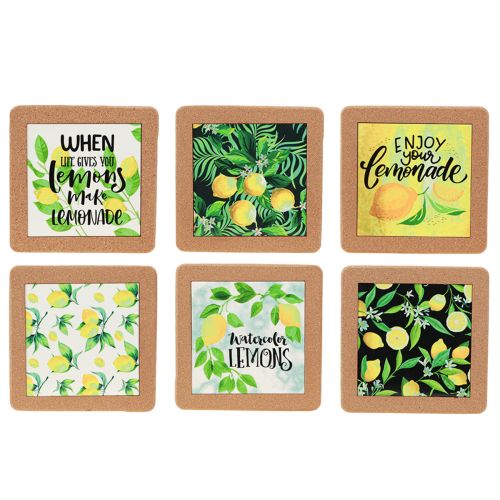 Coasters Sitron Dekkebrikker Sommer Assortert 19,5×19,5cm 6stk