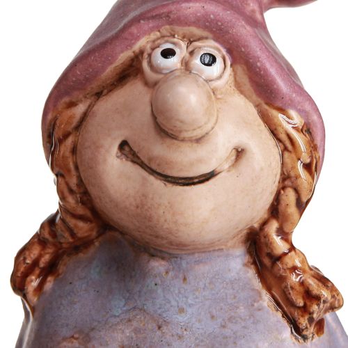 gjenstander Gnome Spring Gutt Jente Par Lilla Rosa H10/14cm 2 stk