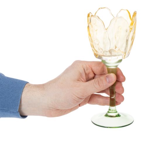 gjenstander Tulipan-telysholder, blomstermotiv, dekorasjon for en romantisk atmosfære og elegant atmosfære, 20 cm