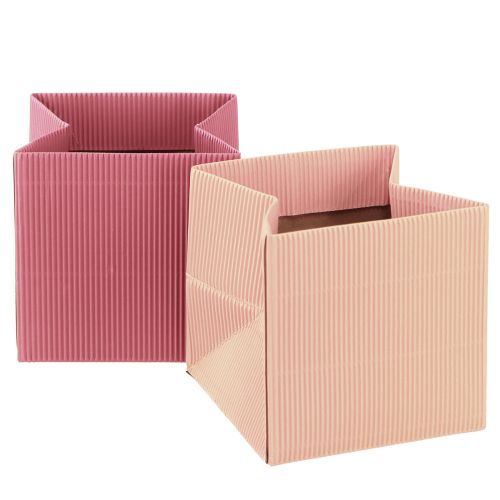 Blomsterpose papirpose med folie rosa laks 10,5cm 6 stk