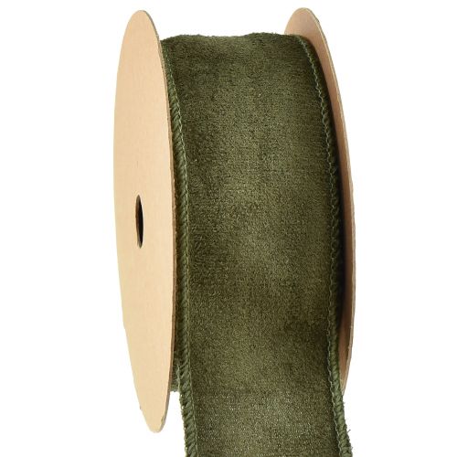 gjenstander Stoffbånd fløyel dekorativt bånd grønt smykkebånd B50mm L8m