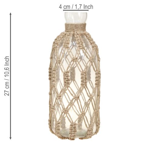 gjenstander Dekorativ flaske glass macrame flaske vase Ø10cm H27cm