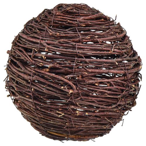 Dekorativ kule laget av vinstokker, naturlig brun, diameter 20 cm