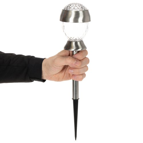 gjenstander Solcelledrevne hagelamper, globelamper med jordspyd, 36 cm, 4 stk.